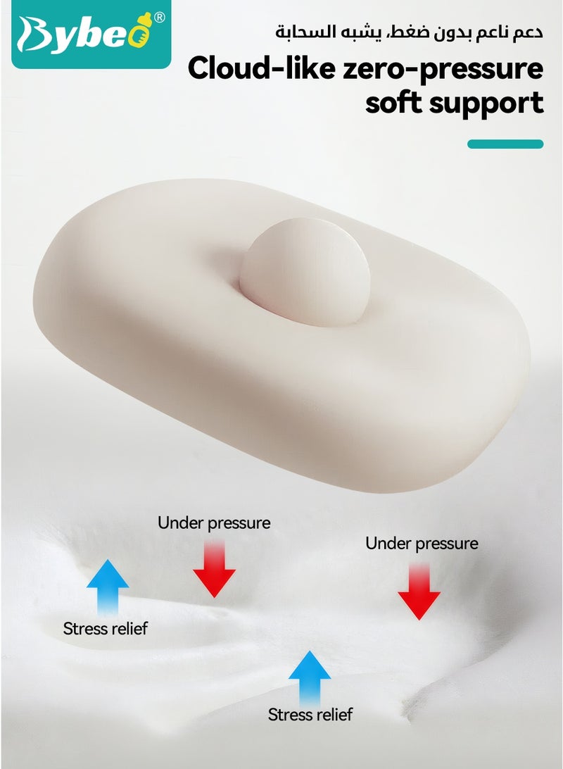 Bybeo Toddler Pillow for Sleeping, Kids Pillows with Ergonomic Spine-Protective Design, Toddler Head Support Pillow, for 2-6 Years Children Boys and Girls, Upgraded Hydrophilic Cotton - Image 4